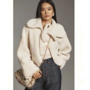 Brand New by Anthropologie maeve sherpa tie front cardigan